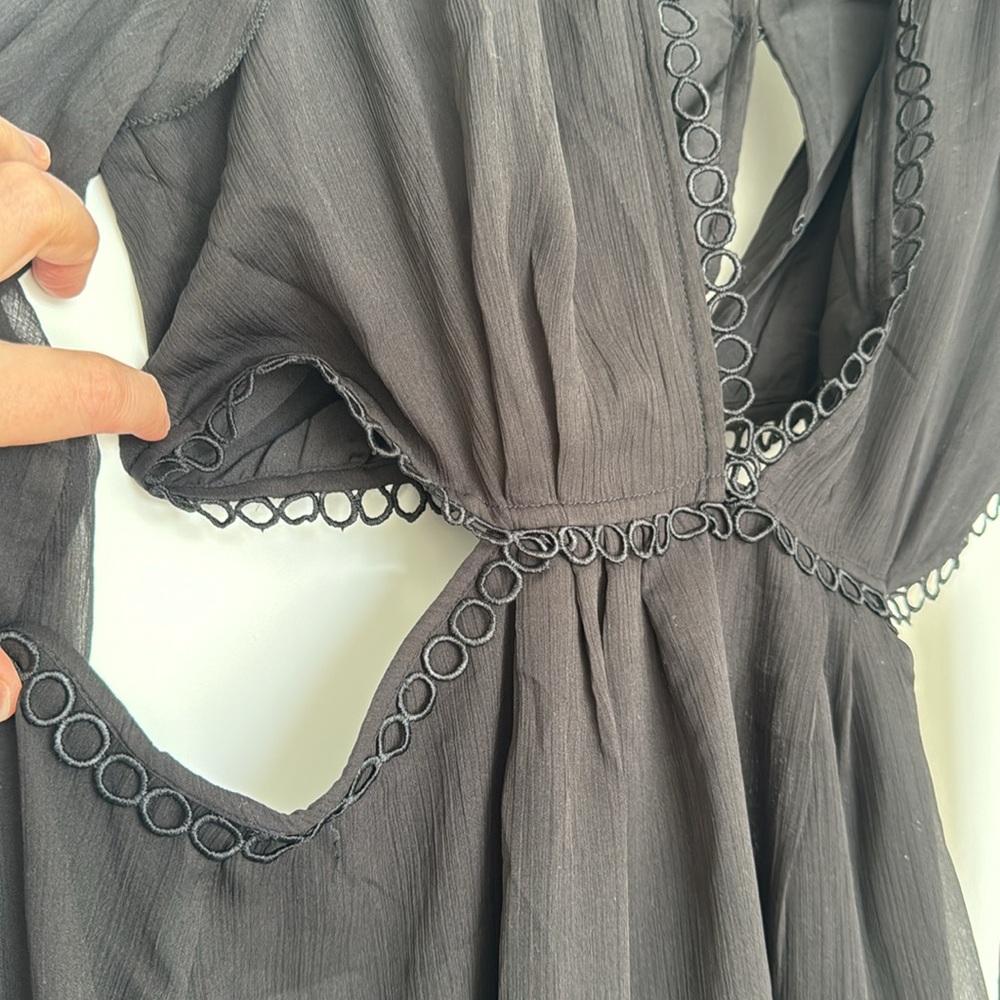 ASOS Black Ruffle Mini Dress - Picture 5 of 12